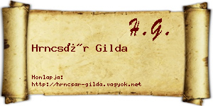 Hrncsár Gilda névjegykártya